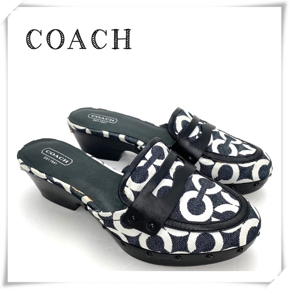 Coach Shoes - Coach Lani CC Logo Wood Heel Mule Black